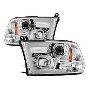 Spyder 09-16 Dodge Ram 1500 Ver 2 Proj Headlight - Light Bar Turn Signal - Chro - PRO-YD-DR09V2-SB-C