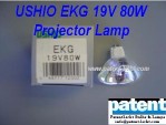 PAT/USHIO EKG 19V 80W Projector Lamp