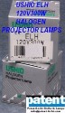 PAT/USHIO ELH 120V300W HALOGEN PROJECTOR LAMPS