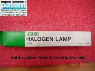 PAT/USHIO J240V 750W 81 HALOGEN LAMP