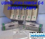 PAT/USHIO JC6V-10W/G4 C-6 2000HRS LAMPS